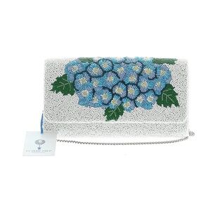 Classic Prep Blue Floral Beaded Clutch